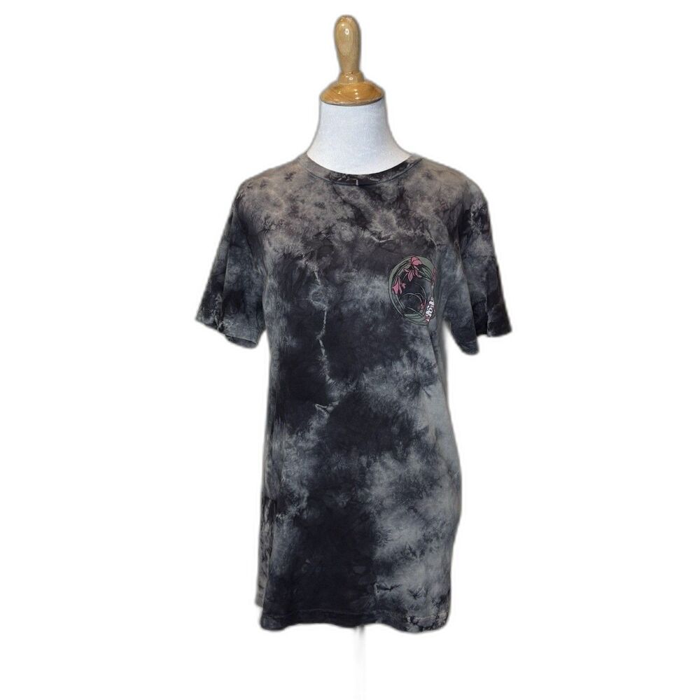 RIPNDIP Lord Nermal In a Japanese Kimono Mineral Wash T-shirt Tie Dye Black Sz S